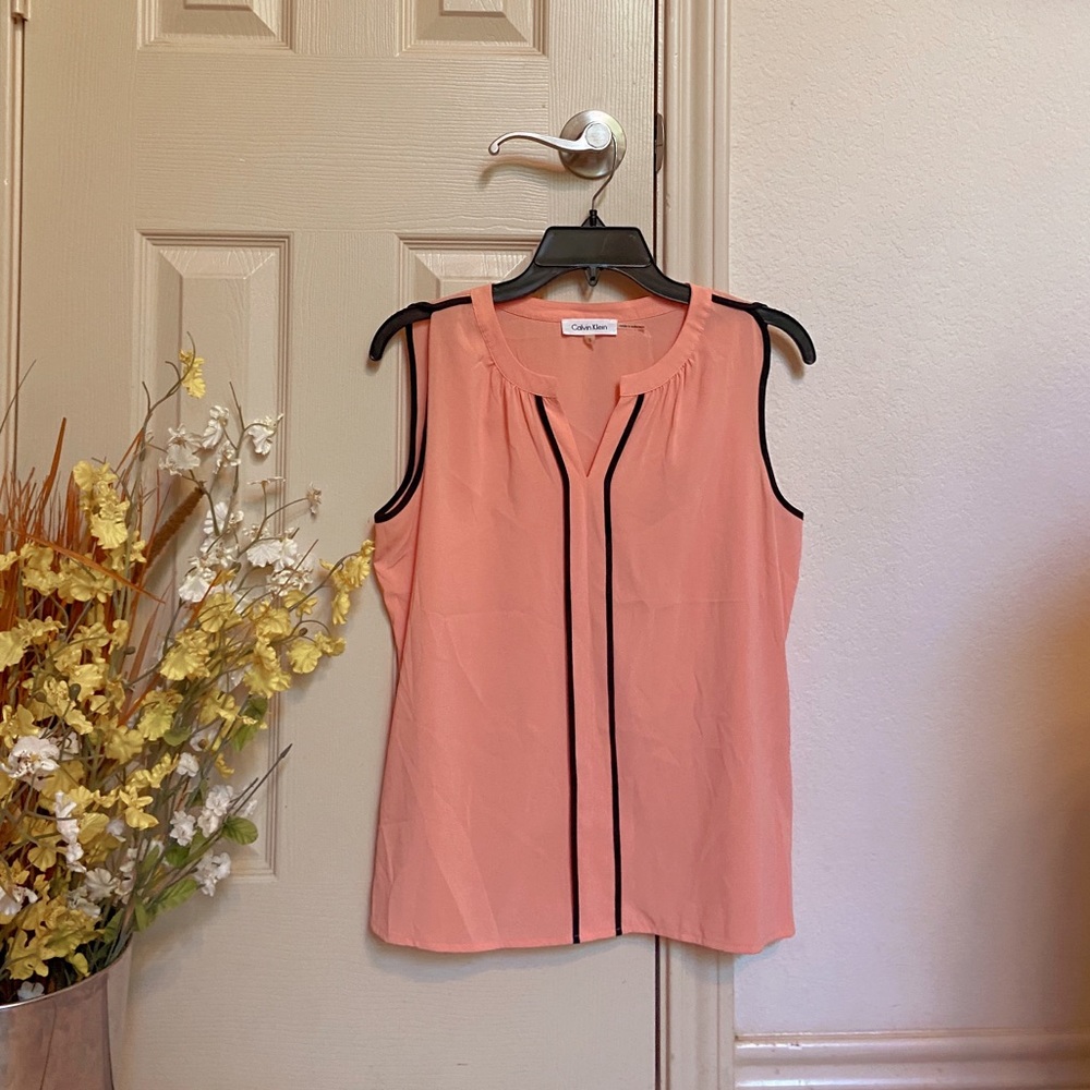 Sleeveless Peach Calvin Klein Blouse